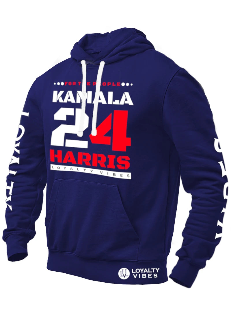 Kamala Harris For The People Hoodie Navy Blue White Red - Loyalty Vibes