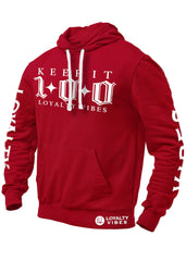 Loyalty Vibes Keep It 100 Hoodie Maroon Men's - Loyalty Vibes