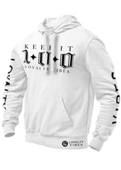 Loyalty Vibes Keep It 100 Hoodie White Black Men's - Loyalty Vibes