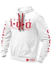 Loyalty Vibes Keep It 100 Hoodie White Red Red Men's - Loyalty Vibes
