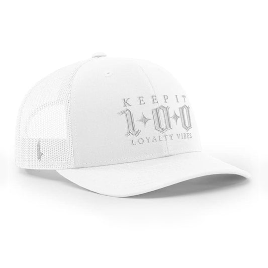 Keep It 100 Trucker Hat - Whiteout - Loyalty Vibes