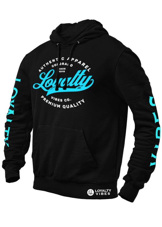 Loyalty Vibes Legacy Hoodie Black Sky Blue - Loyalty Vibes