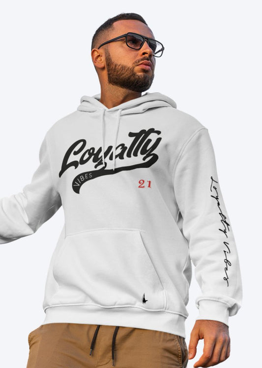 Loyalty Force Graphic Hoodie White - Loyalty Vibes