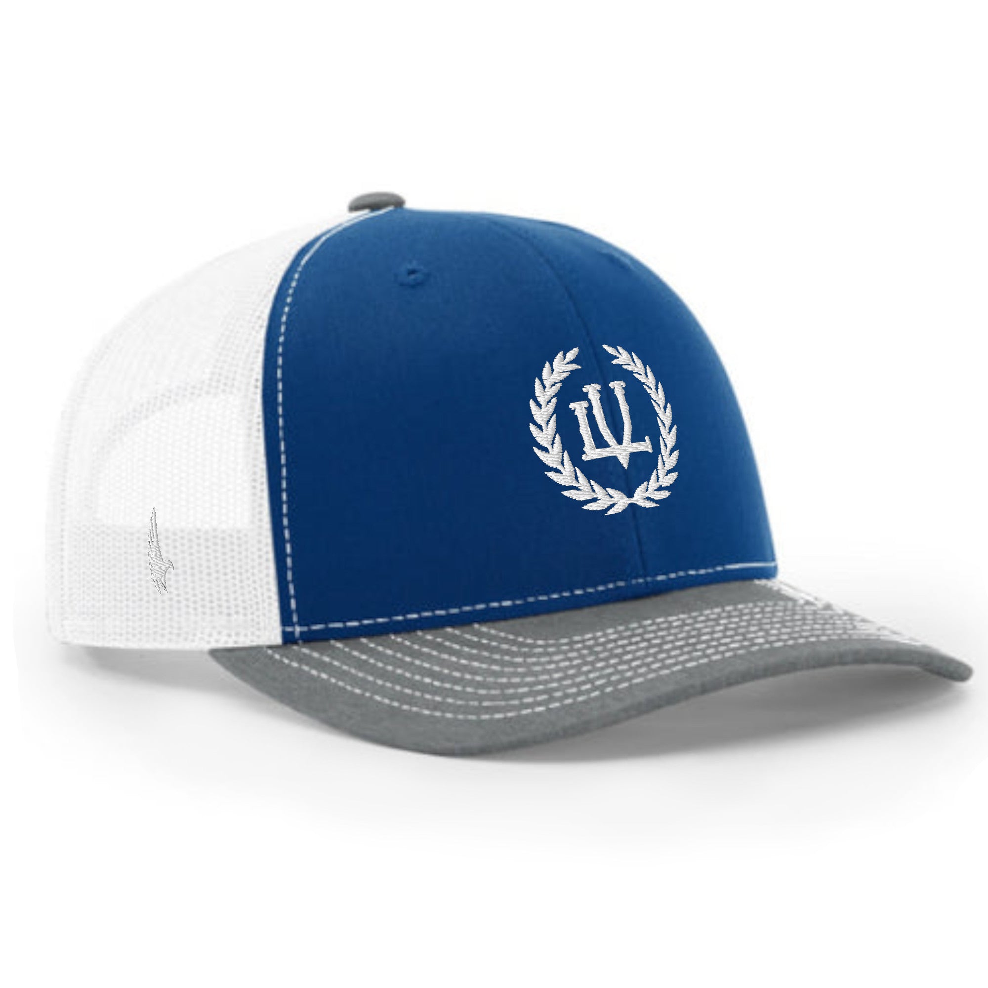 LOYALTY VIBES Crossover Trucker Hat White Blue Grey OS - Loyalty Vibes