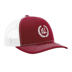 LOYALTY VIBES Crossover Trucker Hat White Maroon OS - Loyalty Vibes