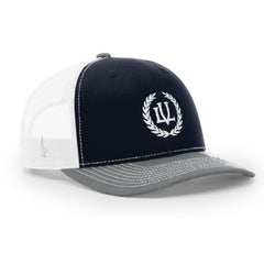 LOYALTY VIBES Crossover Trucker Hat White Navy Blue Grey OS - Loyalty Vibes