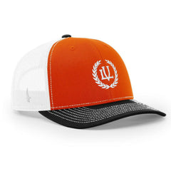 LOYALTY VIBES Crossover Trucker Hat White Orange Black OS - Loyalty Vibes