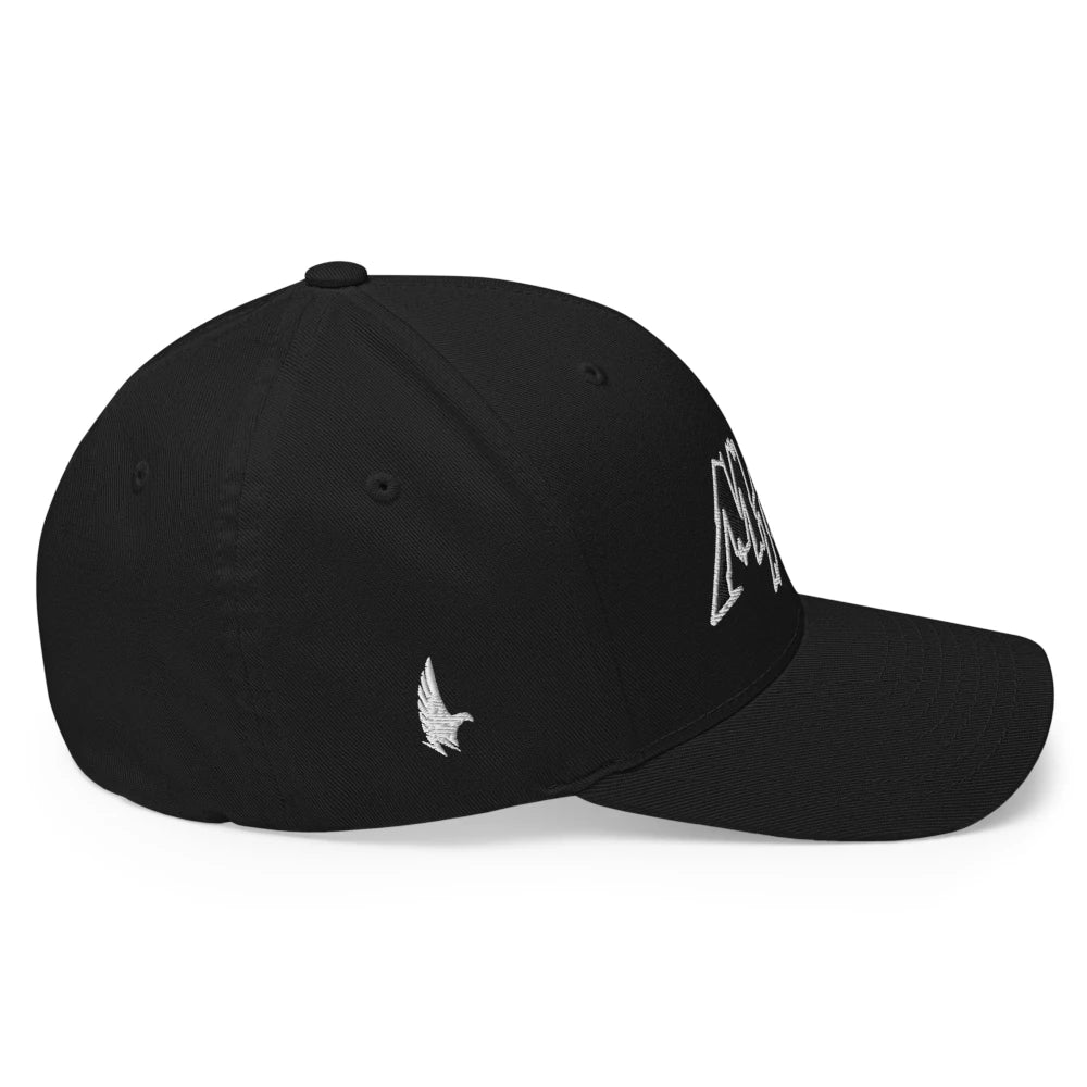 Macho MAGA 2.0 Fitted Hat - Black/Black - Side - Loyalty Vibes