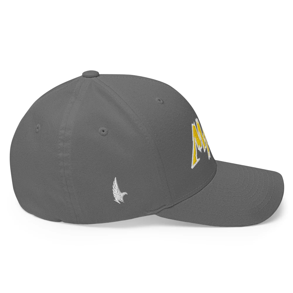 Macho MAGA 2.0 Fitted Hat - Grey/Yellow - Side - Loyalty Vibes