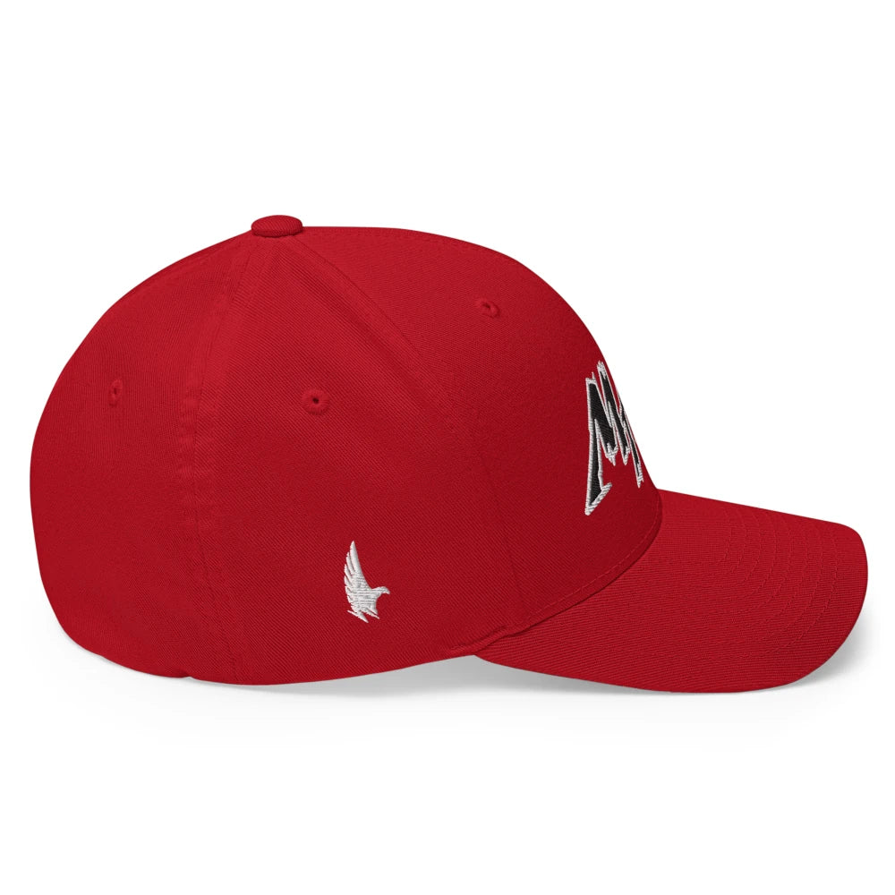 Macho MAGA 2.0 Fitted Hat - Red/Black - Side - Loyalty Vibes