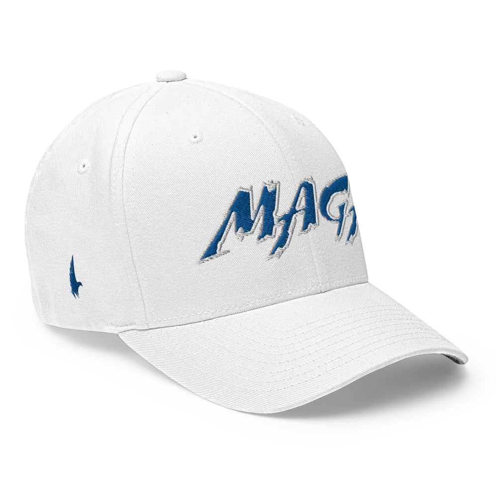 Macho MAGA 2.0 Fitted Hat - Whiteout/Blue - Loyalty Vibes