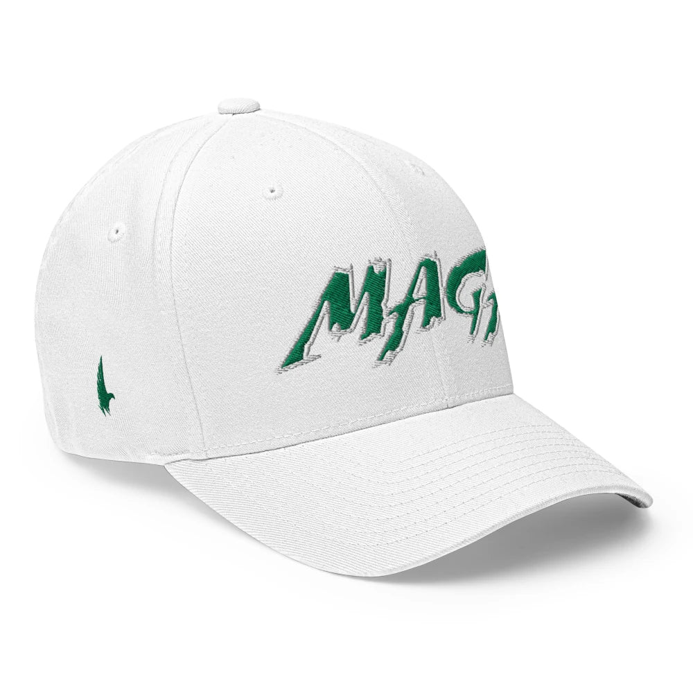 Macho MAGA 2.0 Fitted Hat - Whiteout/Green - Loyalty Vibes