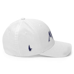 Macho MAGA 2.0 Fitted Hat - Whiteout/Navy Blue - Side - Loyalty Vibes