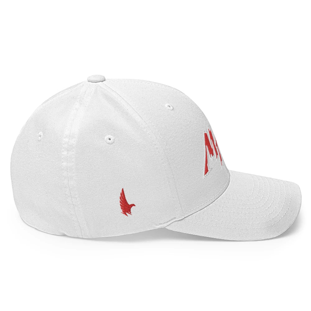 Macho MAGA 2.0 Fitted Hat - Whiteout/Red - Side - Loyalty Vibes