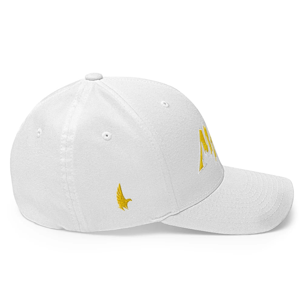 Macho MAGA 2.0 Fitted Hat - Whiteout/Yellow - Side - Loyalty Vibes