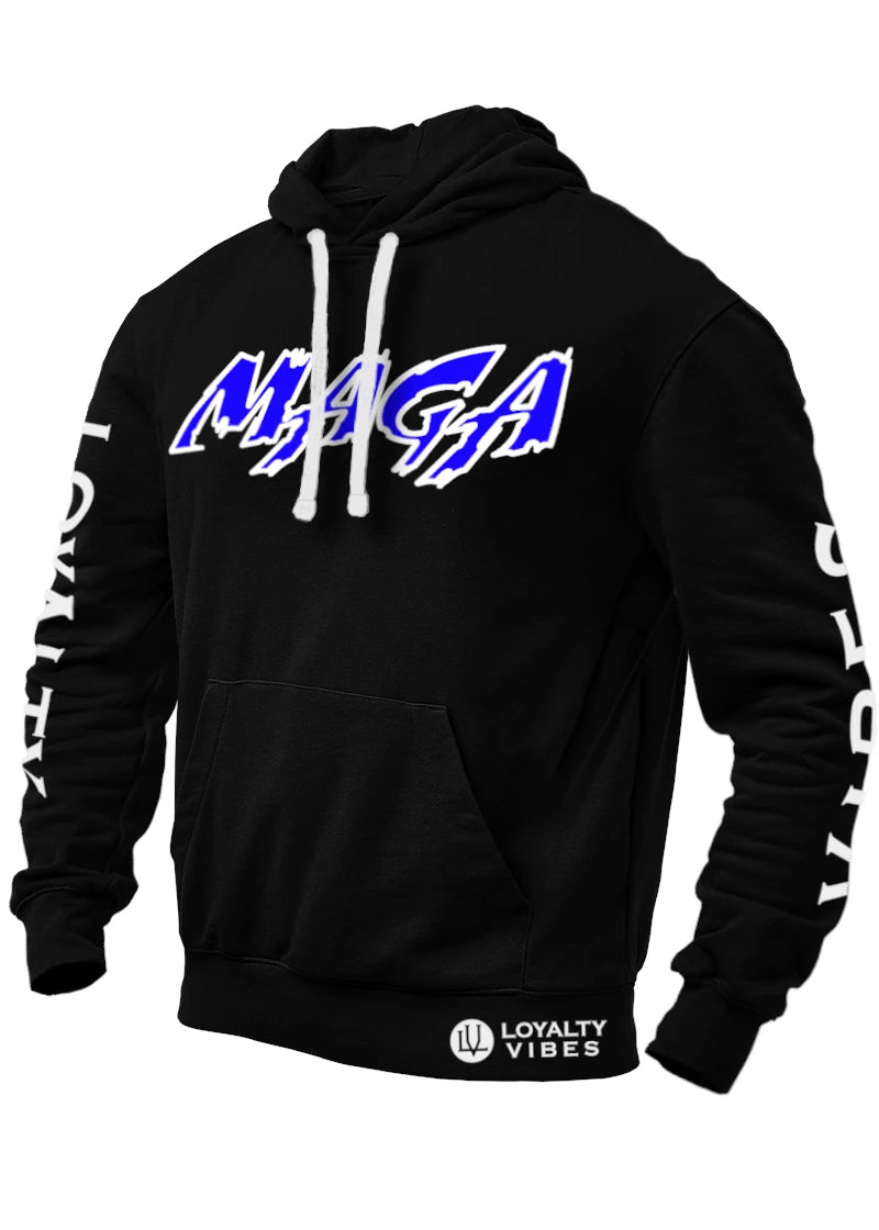 Macho MAGA 2.0 Hoodie - Black/Blue - Loyalty Vibes