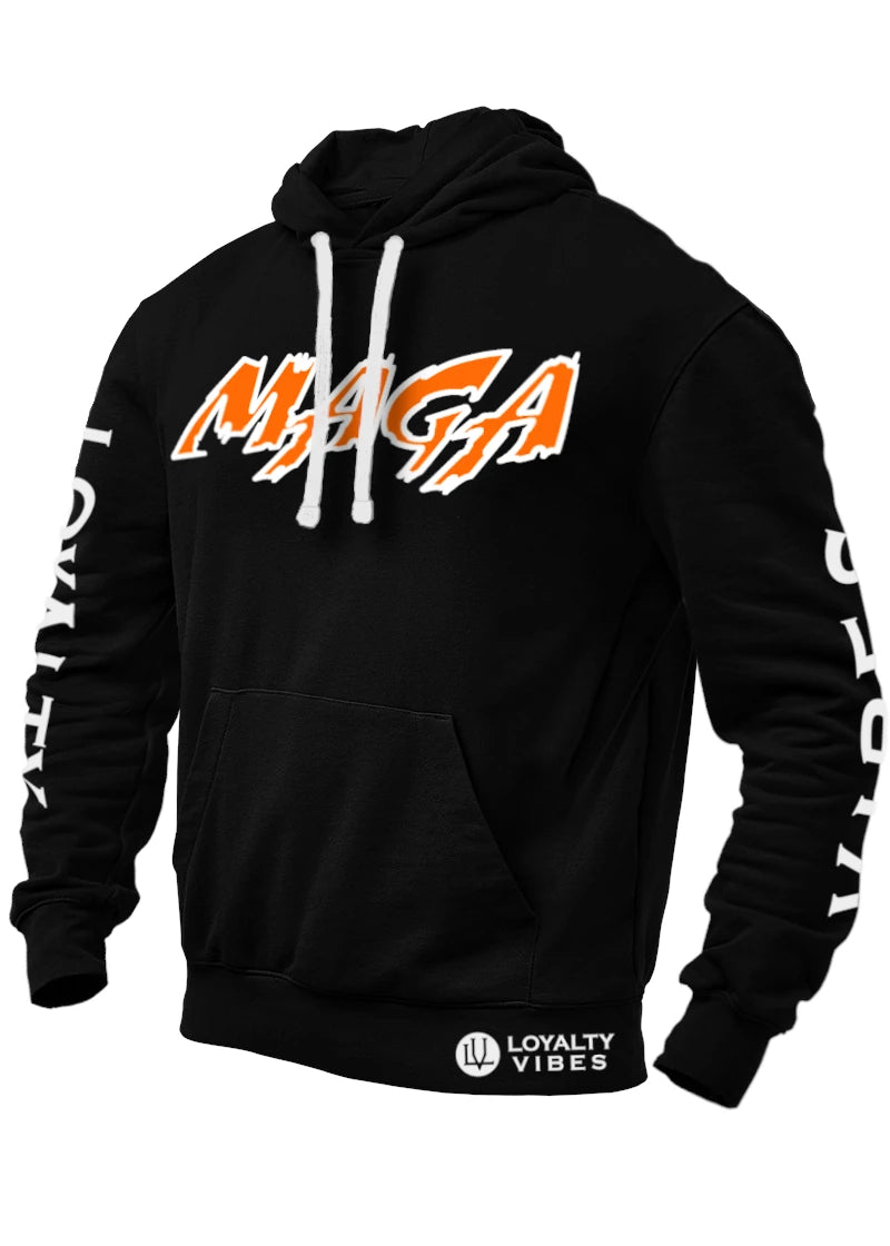 Macho MAGA 2.0 Hoodie - Black/Orange - Loyalty Vibes