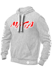 Macho MAGA 2.0 Hoodie - Heather Grey/Red - Loyalty Vibes