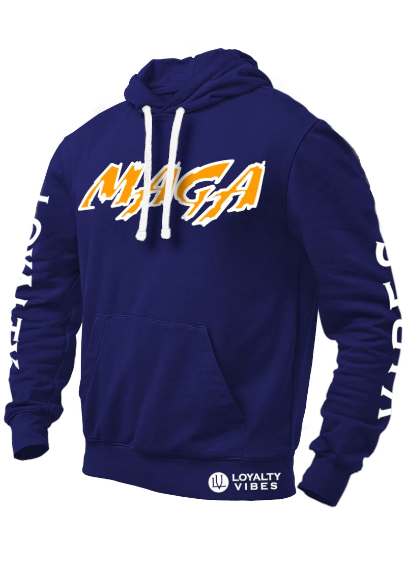 Macho MAGA 2.0 Hoodie Navy Blue Tangerine - Loyalty Vibes