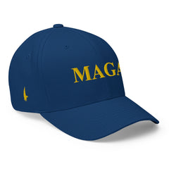 MAGA Fitted Hat Blue Gold - Loyalty Vibes