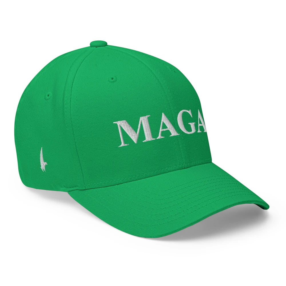 MAGA Fitted Hat Green White - Loyalty Vibes