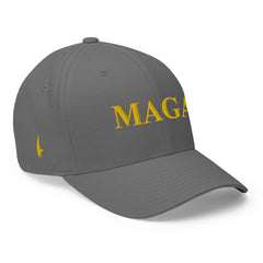 MAGA Fitted Hat Grey Gold - Loyalty Vibes