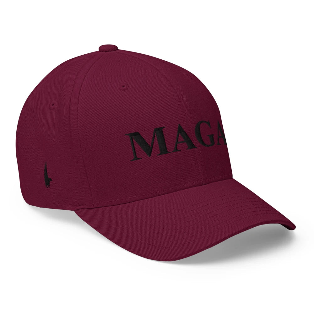 MAGA Fitted Hat Maroon Black - Loyalty Vibes