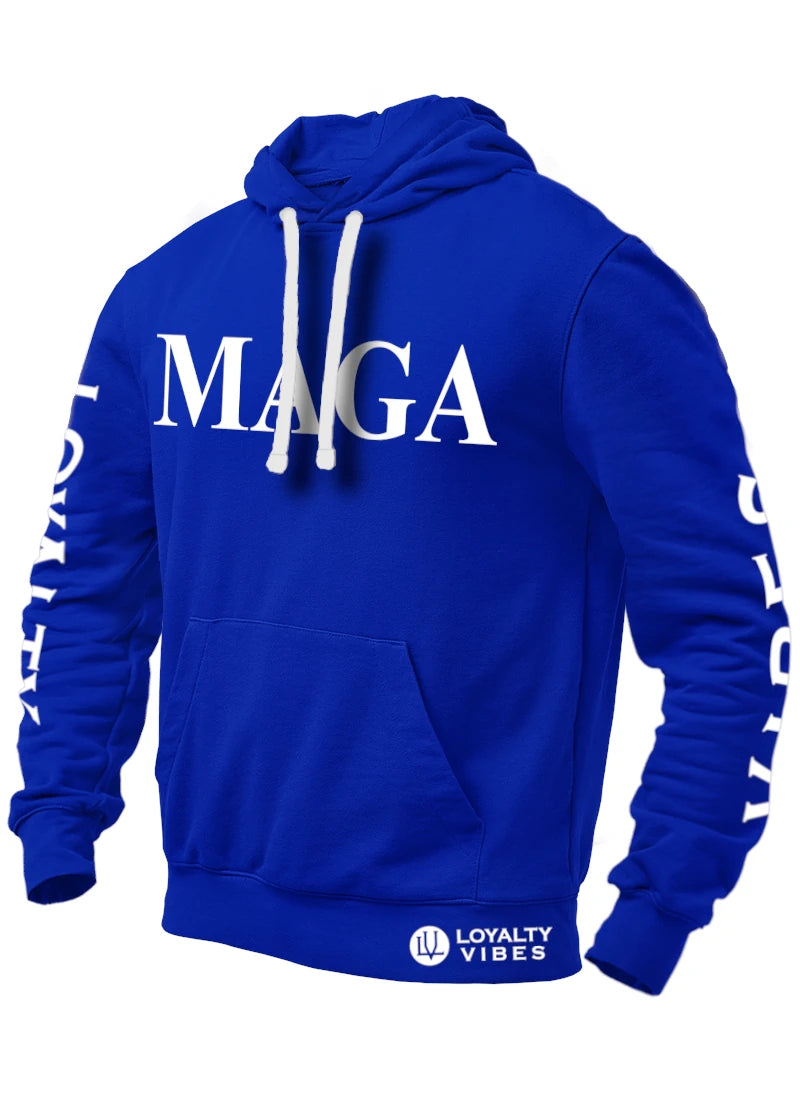 MAGA Hoodie - Blue - Loyalty Vibes