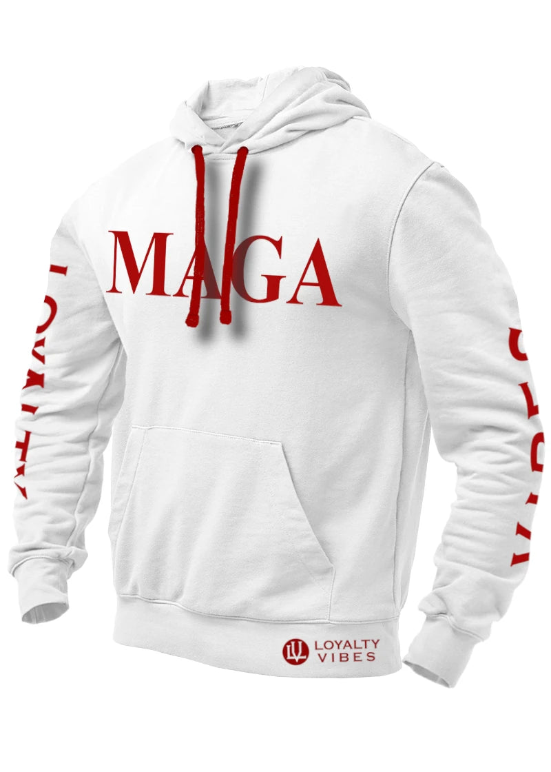 MAGA Hoodie - White/Red - Loyalty Vibes