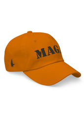 Loyalty Vibes Mega MAGA Hat Citrus Orange Black One size - Loyalty Vibes