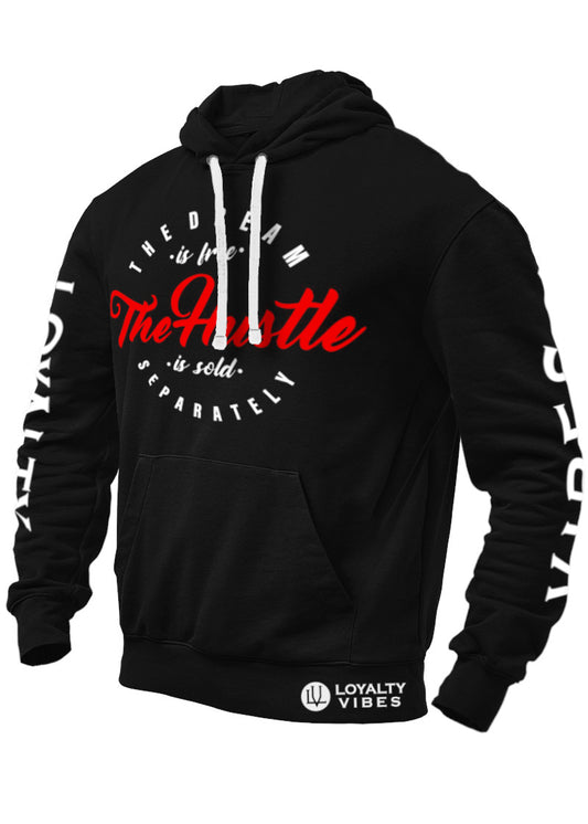 Men's Hustle Pullover Hoodie Black - Loyalty Vibes