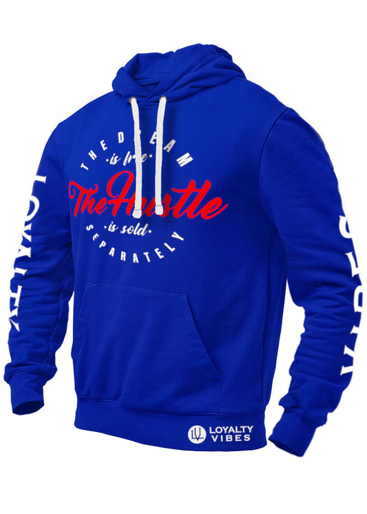 Men's Hustle Pullover Hoodie Blue - Loyalty Vibes