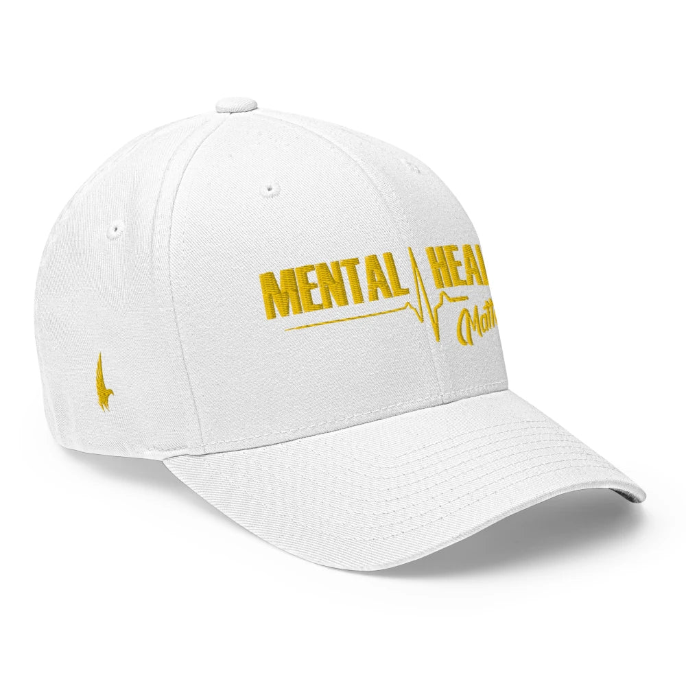 Mental Health Matters Fitted Hat White Gold - Loyalty Vibes