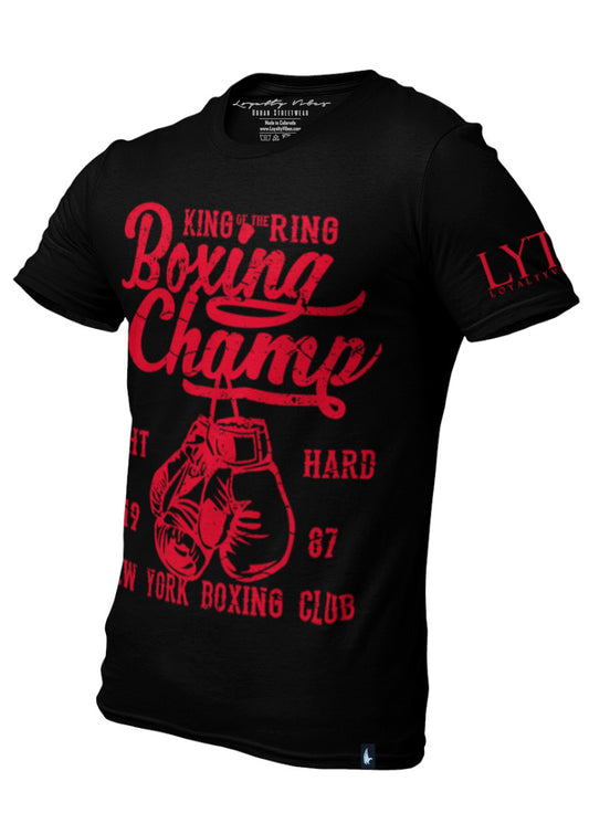 New York Boxing T-Shirt Black Red - Loyalty Vibes