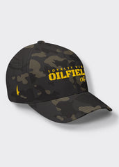 Oilfield AF Fitted Hat - Black Camo/Gold - Loyalty Vibes