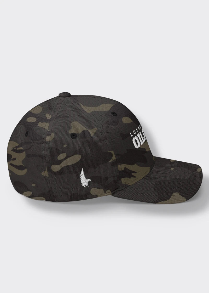 Oilfield AF Fitted Hat - Black Camo - Side - Loyalty Vibes