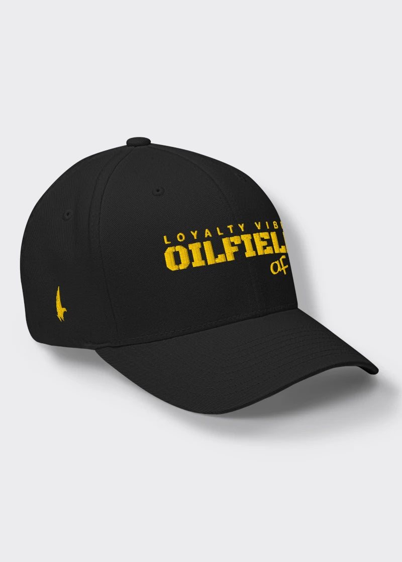 Oilfield AF Fitted Hat - Black/Gold - Loyalty Vibes