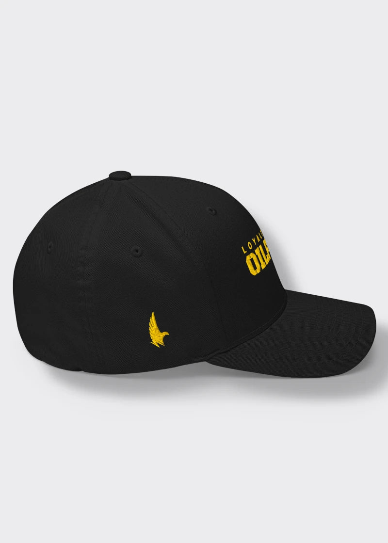 Oilfield AF Fitted Hat - Black/Gold - Side - Loyalty Vibes