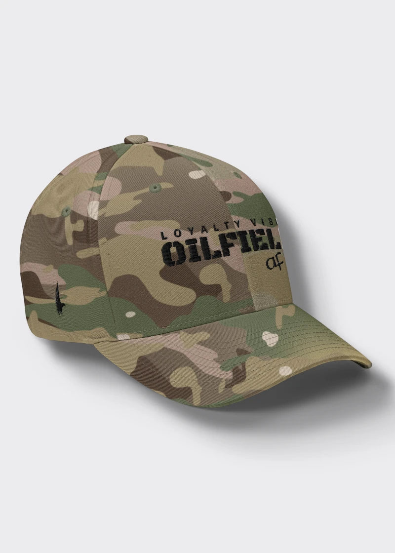 Oilfield AF Fitted Hat - Camo/Black - Loyalty Vibes