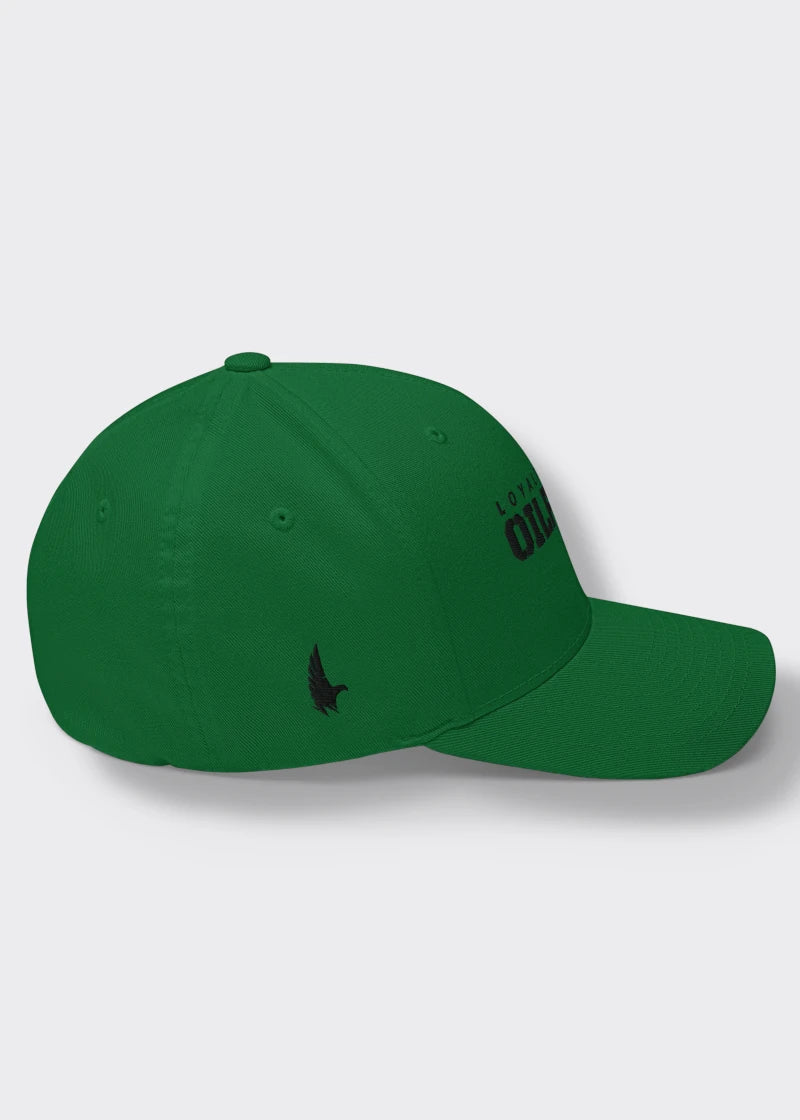 Oilfield AF Fitted Hat - Green/Black - Side - Loyalty Vibes