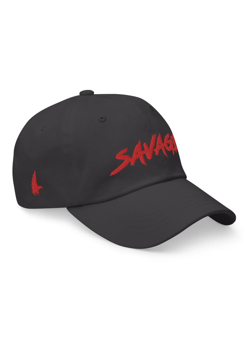 Loyalty Vibes Savage Hat Charcoal Gray Red One size - Loyalty Vibes