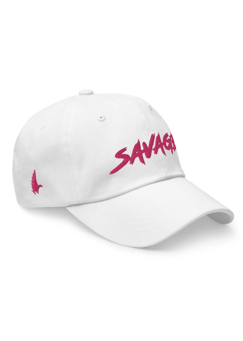 Loyalty Vibes Savage Hat White Pink One size - Loyalty Vibes