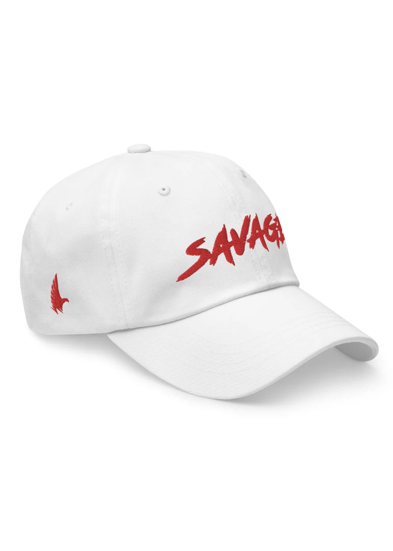 Loyalty Vibes Savage Hat White Red One size - Loyalty Vibes