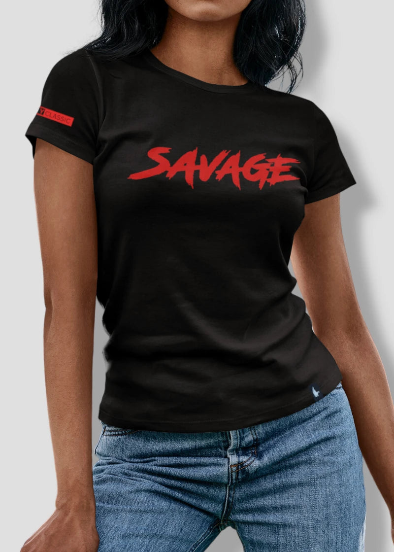 Savage Tee Black Red - Loyalty Vibes