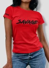 Savage Tee Red Black - Loyalty Vibes