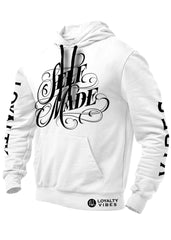 Self Made Hoodie White Black - Loyalty Vibes