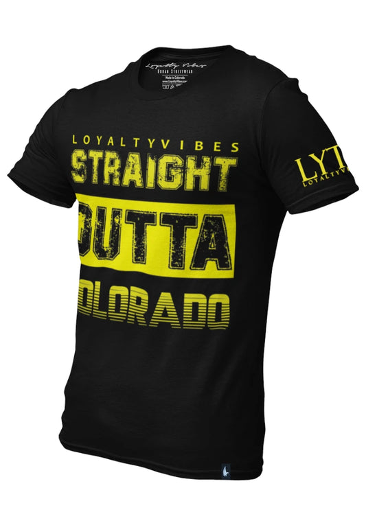 Straight Outta Colorado Graphic Tee - Black/Yellow - Loyalty Vibes