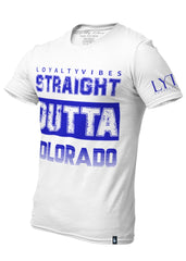 Straight Outta Colorado Graphic Tee - White/Blue - Loyalty Vibes