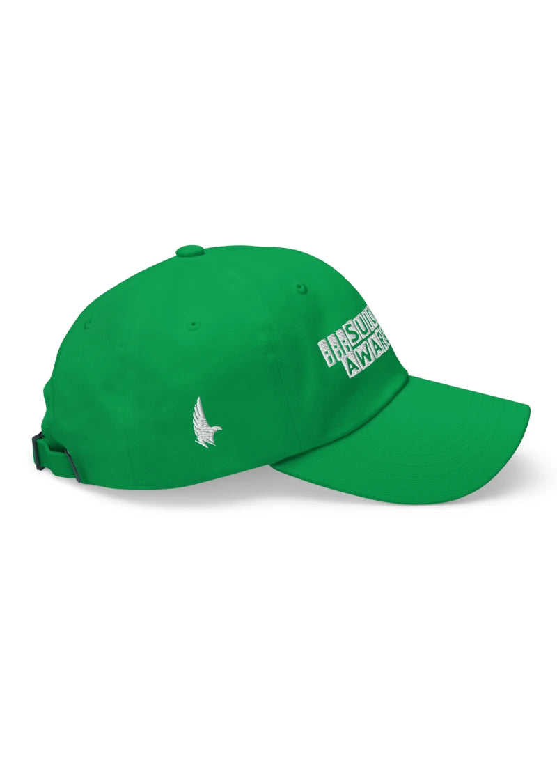 Loyalty Vibes Awareness Dad Hat Green/White Right - Loyalty Vibes