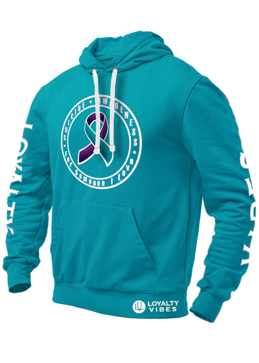Loyalty Vibes Suicide Awareness Prevention Hoodie Urban Blue White - Loyalty Vibes